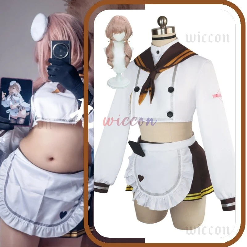 Фото Игра NIKKE The Goddess Of Victory Косплей Костюм Bridd Парик Bready Sweet Горничная Одежда Топ Фартук Юбка Комплект Хэллоуин Новая Униформа №1