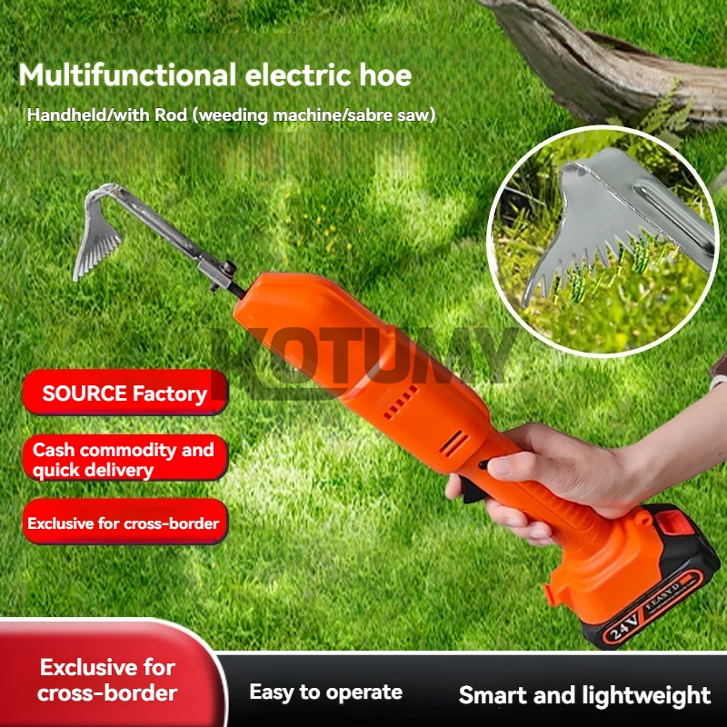 Фото Портативный беспроводной культиватор, электрический экскаватор, мотыга, литиевая батарея, установки, роторная фреза, садовая прополка №5