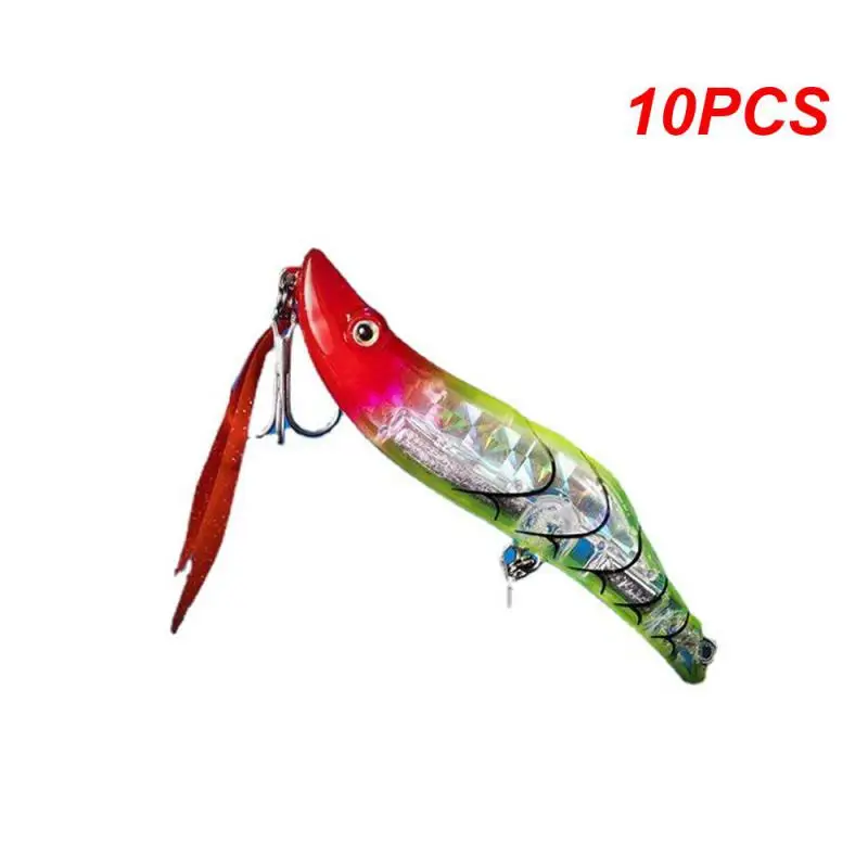 

10PCS Small And Smart Fake Bait Abs Bait Musta Blood Groove Hook Shrimp Lure Lure Bait Clear Texture 15g Artificial Lure 8cm