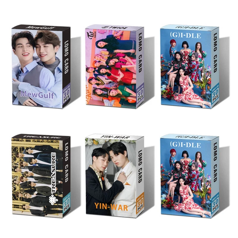 

30Pcs/Set Kpop TWICE GIDLE TREASURE YIN-WAR MEWGULF HD Photocards Mini Album Self Made Lomo Cards Postcards For Fans Collection