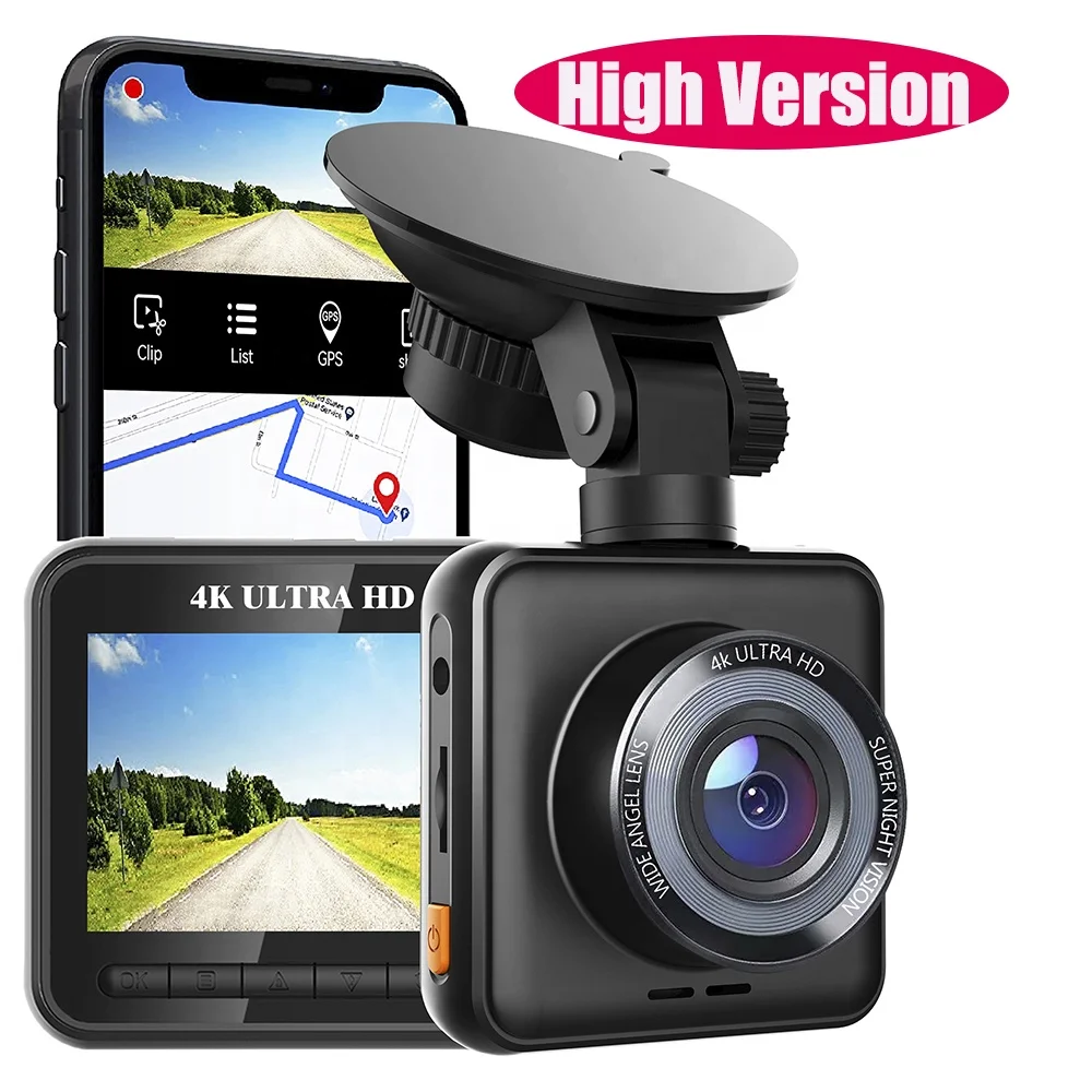 

Мини-видеорегистратор автомобильный, Wi-Fi, 4K, GPS, 2K, 1080P, HD, экран 2,0''