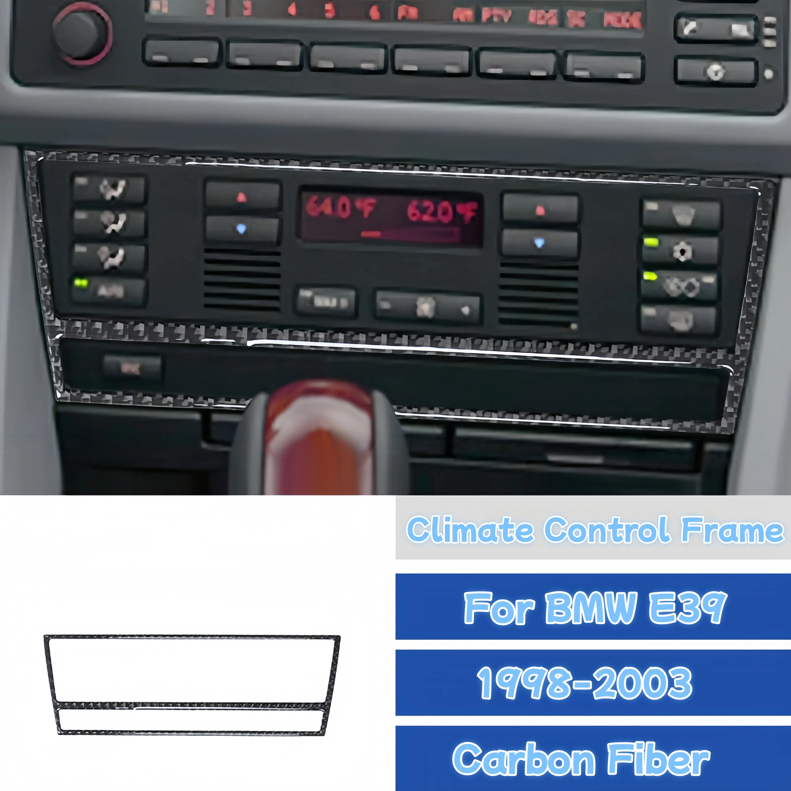 Для BMW E39 5 серий 1998-2003 углеродное волокно автомобиль AC CD контроль климат-контроля
