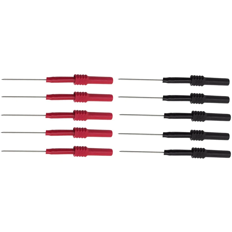 

8PCS Soft PVC Insulated Puncture Needle Non-Destructive Multimeter Test Probe Red/Black