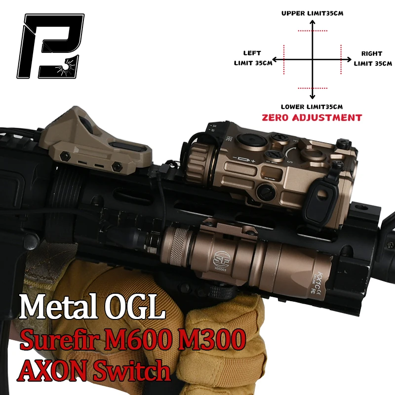 Фото WADSN NEW Тактический Eotec Metal OGL Surefire M600 M300 Фонарик Оружие для охоты Красный Зеленый ИК-лазерный переключатель AXON Подходит для рейки 20 мм PEQ №1