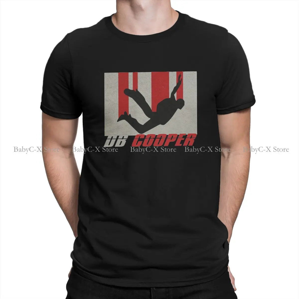 

Air Plane Skydiving Parachute Vintage Graphic TShirt DB Cooper Hijack Printing Streetwear Casual T Shirt Male Tee Polyester