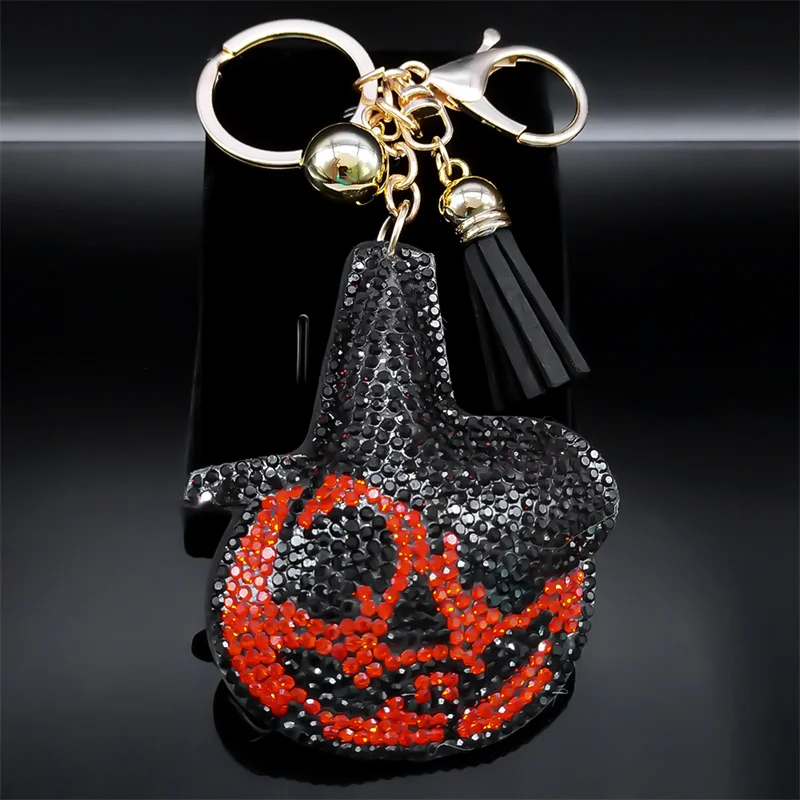 

Creative Halloween Pumpkin Ghost Hat Keychain for Women Men Funny Skull Key Ring Bag Party Gift Jewelry porte clés K9812S01
