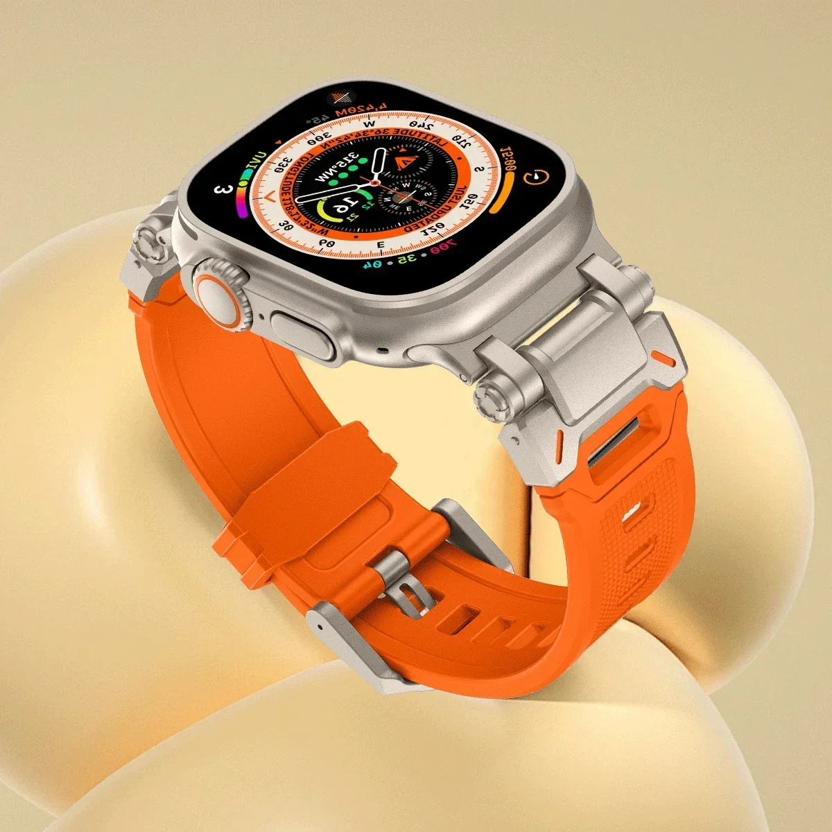 Ремешок спортивный из ТПУ для Apple Watch 9 45 мм Ultra 2 49 44 42 силиконовый браслет титана
