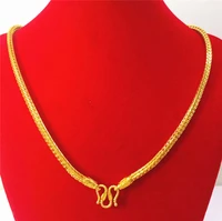 luxury 24k gold plated necklace for men father brother boyfriend snake chain necklaces wedding birthday exquisite jewelry gift