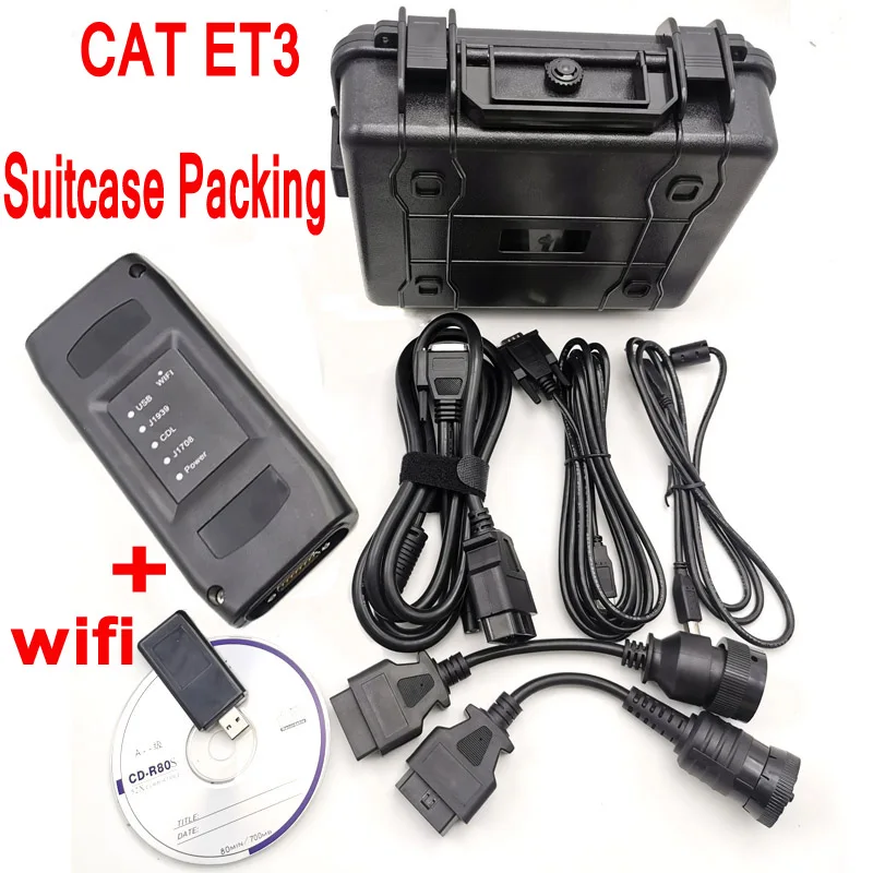 

Real CAT ET3 Adapter ET 3 ET4 USB WIFI Version 2019A 2022A for cat3 With KEYGEN plus j1939 14pin cable Truck Diagnostic Tool