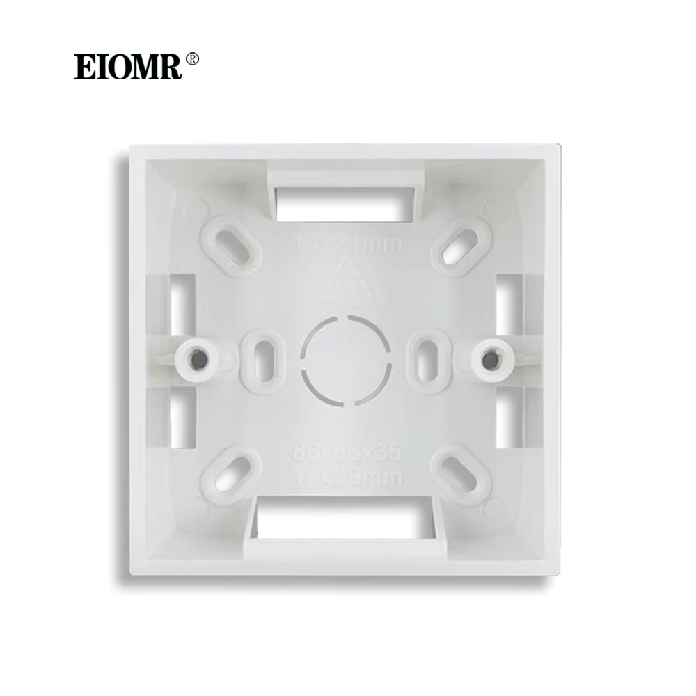 

EIOMR Socket Switch Box External Mounting Box 86mm*86mm*35mm for EU UK Standard Switch Socket for Any Position of Wall Surface