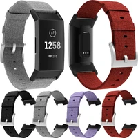 woven canvas fabric strap for fitbit charge 3 4 band replacement stable watch strap for charge3 4 wristband smart bracelet wirst