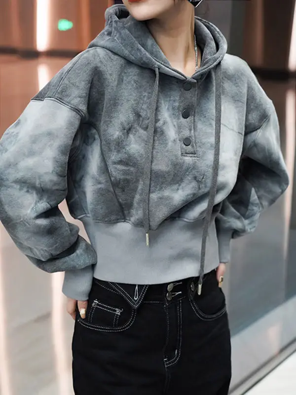2022 Winter New Style Plush Thickened Sweater Women's Casual Retro Stir Fried Old Loose Pullover Hoodie  clothes