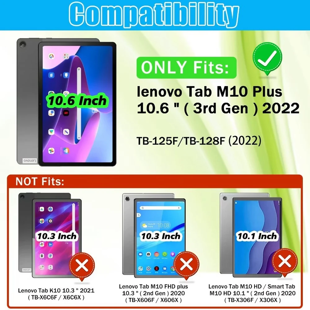 Для Lenovo Tab M10 Plus 3rd Gen 10 6 дюймов 2022 тб-125f TB-128F чехол EVA Kid Safe Pull Ring противоударный