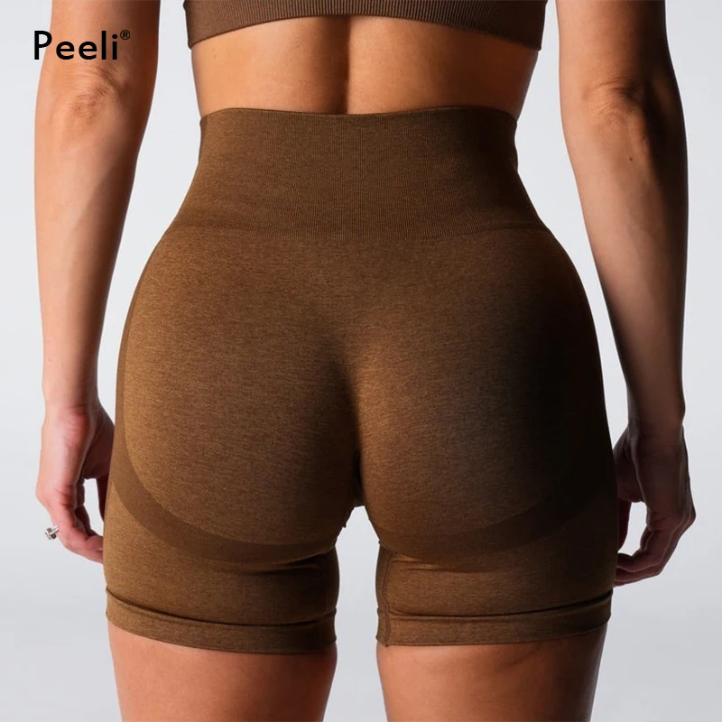 Шорты женские бесшовные с высокой талией тренировочные штаны для йоги