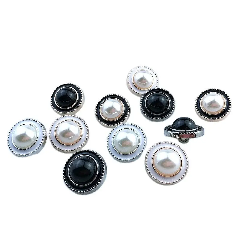

HL 17mm 20pcs Mixed Color Pearl Plating Buttons Shank DIY Apparel Overcoat Wedding Dress Buttons Sewing Accessories