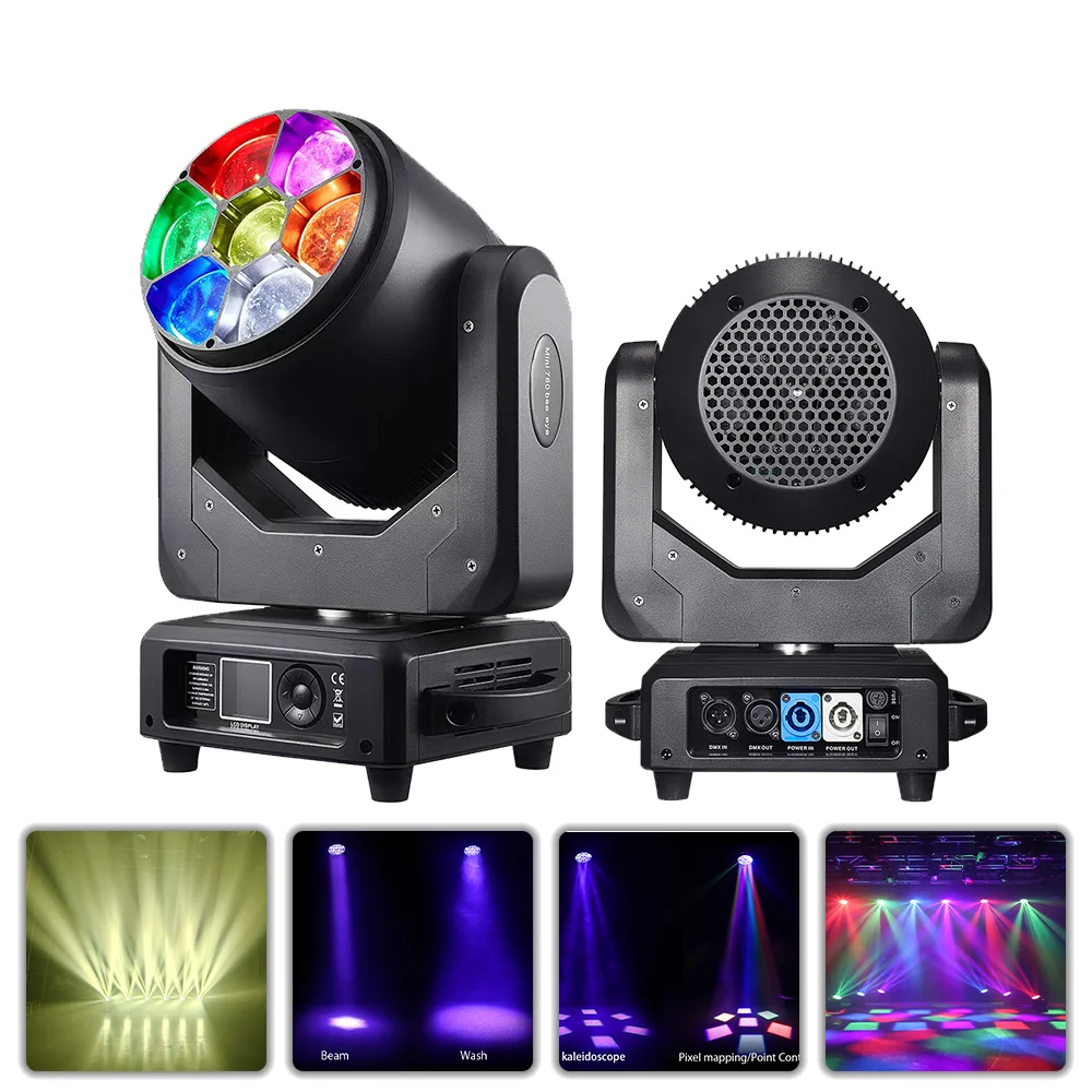 Фото Миниатюрный световой прибор 7X60W RGBW с эффектом Beam Point, управлением Bee Eye, функцией Wash и Zoom, DMX512 для DJ, свадеб, вечеринок, дискотек, баров и клубов №2