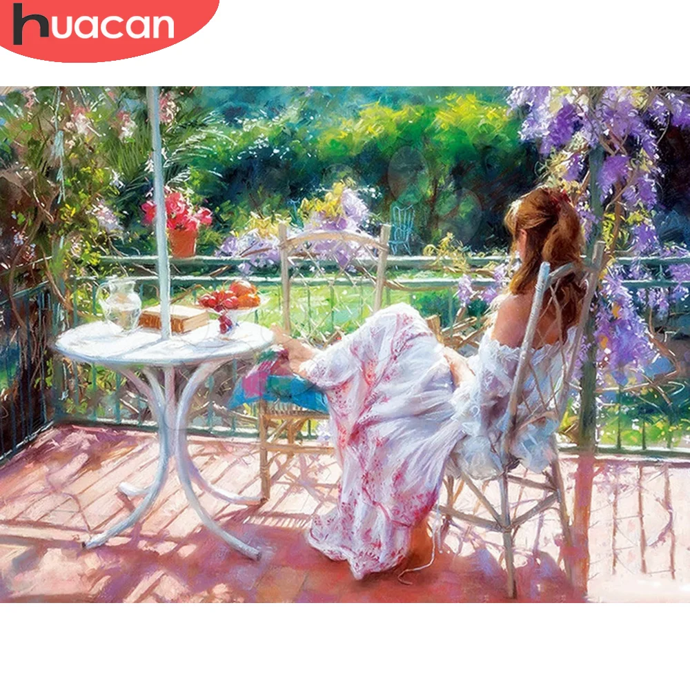 

Алмазная живопись HUACAN, женский цветок 5D, квадратная/круглая вышивка, наборы ручной работы