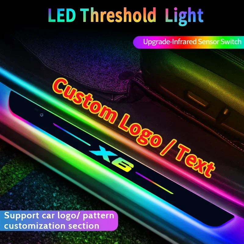 Настраиваемый для X6 X5 X1 X2 X3 X4 X7 GT text 2023 2022 автомобильный подсвечиваемый порог с