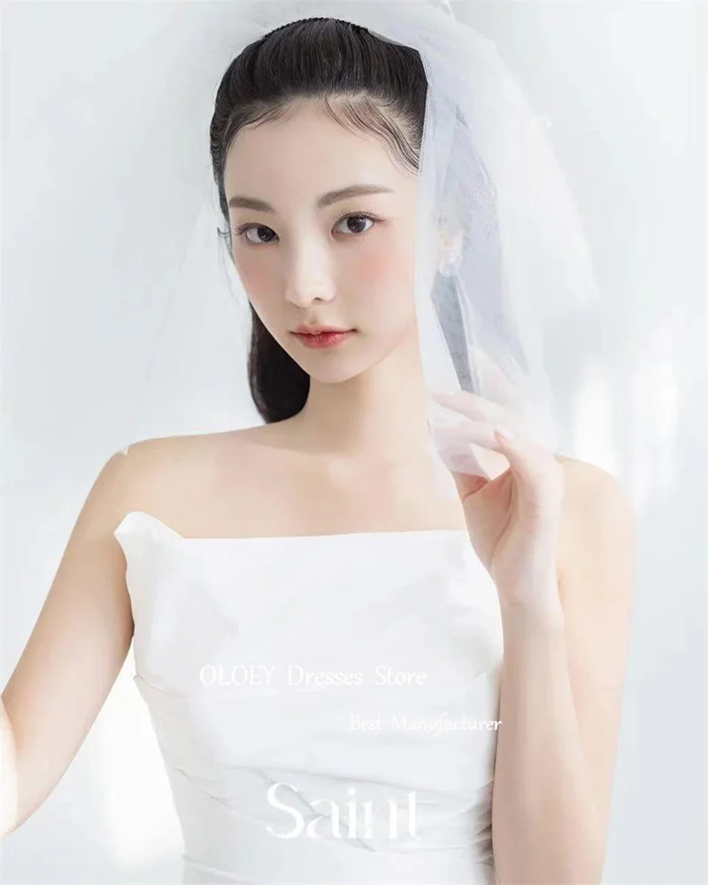 Женское свадебное платье-Русалка со шлейфом без бретелек