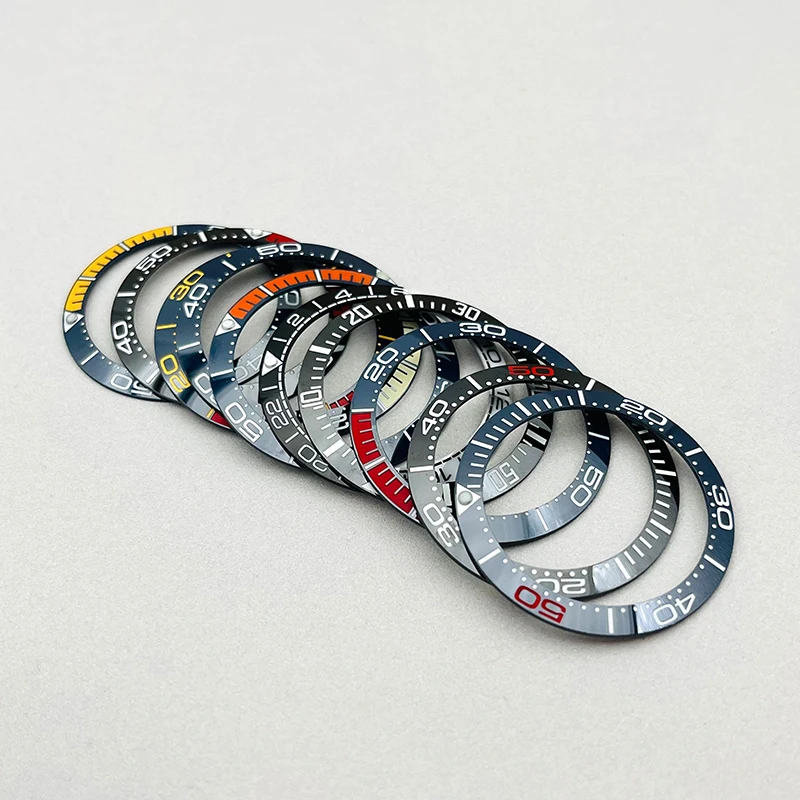 Fashion 38mm Ceramic Sloped Bezel Insert Ring Inner Diameter 30.5mm Fits Seamaster Seiko Men's Watch Replacement Repair Parts