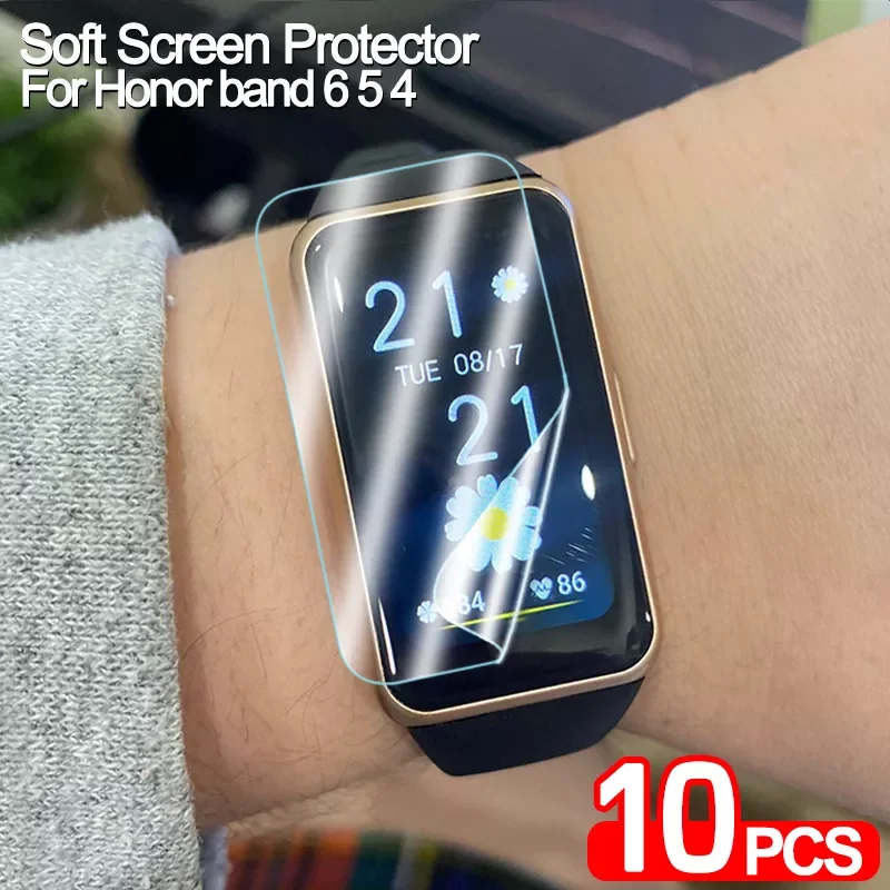 

HD Soft Protective watch film For Huawei Honor band 6 5 4 Quality Full Screen Protector For Huawei band 6 pro Not Tempered Glass