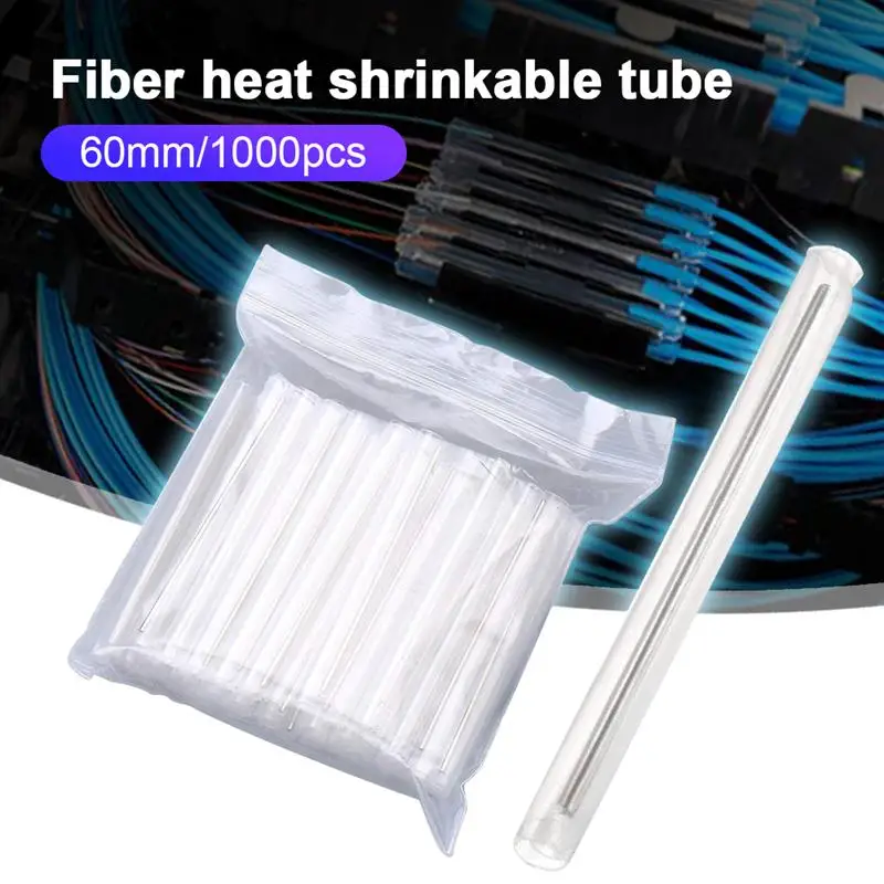 

1000pcs 60mm Optical Fiber Heat Shrinkable Tube Bare Fiber Optic Heat Shrink Tubing Fusion Protection Splice Sleeves
