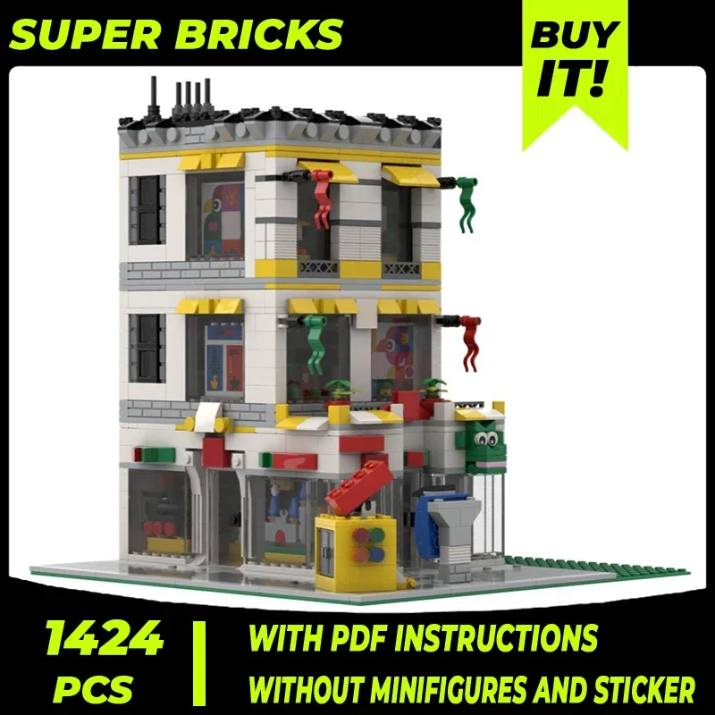 Модель Street View Moc строительные кирпичи блоки угловая технология магазина