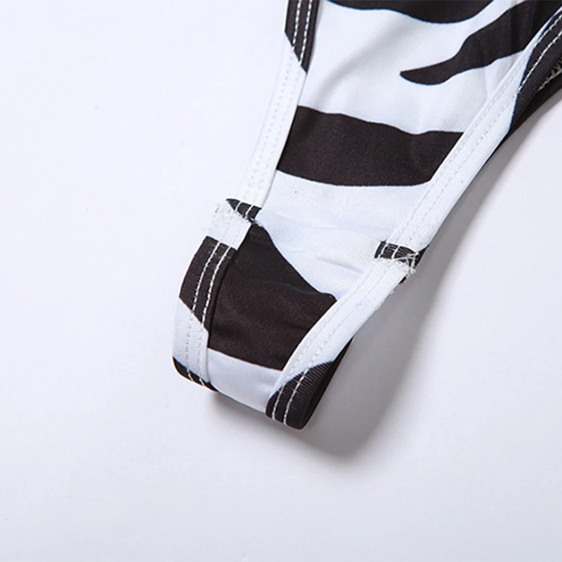 

Ladies Swimsuit Comfortable Zebra Printed 3-Pieces Knotted Summer Sundress Swimming Suit Push Up Wrap Beachwear Bikini