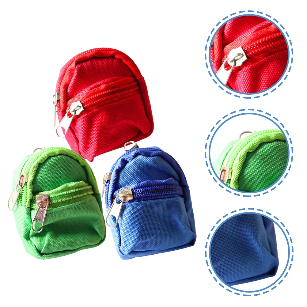 

3 Pcs Mini Backpack Dolls Model Models House Little Supply Decor DIY Accessory Micro Scene Adornment Decorative Dollhouse
