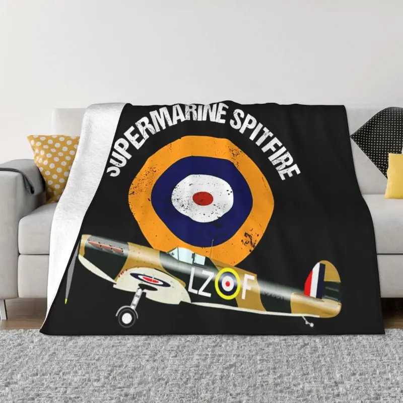 

Warm Soft Flannel Throw Blankets All Seasons B-17 Flying Fortress Spitfire Blanket Fighter Plane WW2 War Pilot Aircraft Airplane