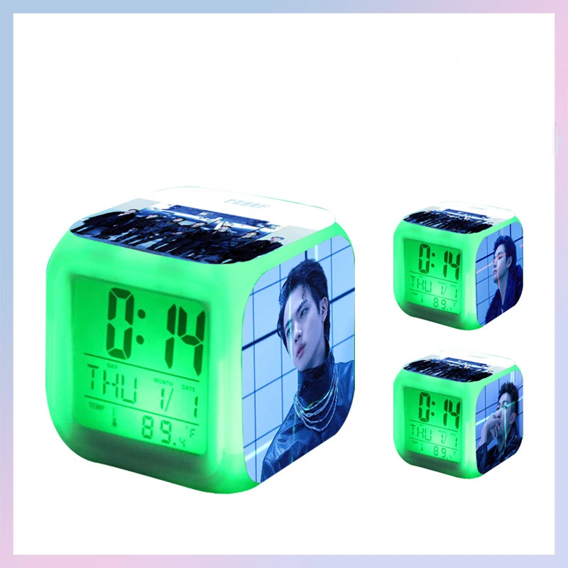 

Bang Tan Proof Concept Photo Short Clip Music Album Cover Poster Color Changing Mini Led Digital Alarm Clock Desktop Ornaments