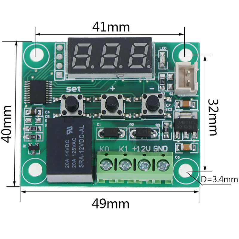 

Термометр, регулятор температуры, 12 В постоянного тока, W1209