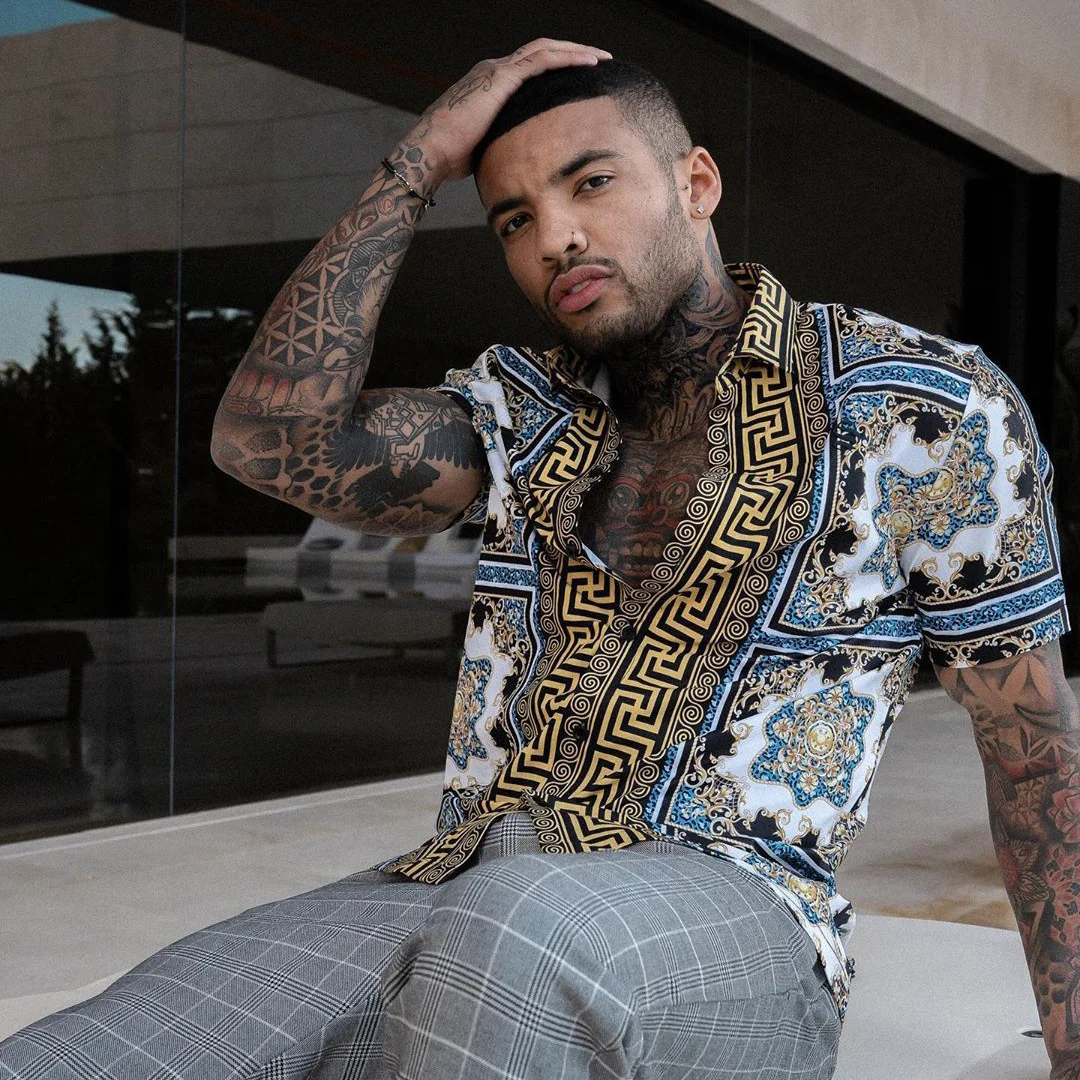 

2022 Hot Sale European American Men's Clothing Casual Fashion Printed Shirt Single-Breasted Cardigan Long Sleeve Shirt Men