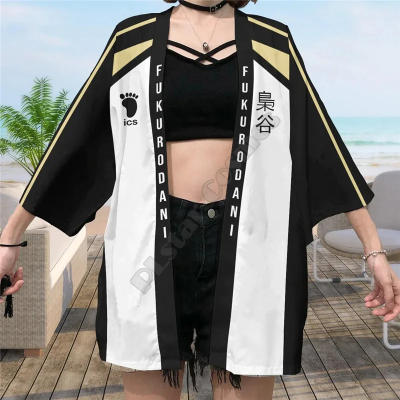 Custom Name Fukurodani High Kimono Women For Men Kimono Cardigan Cosplay Kawaii Soft Japan Clothes Summer Unisex Kimono Shirt