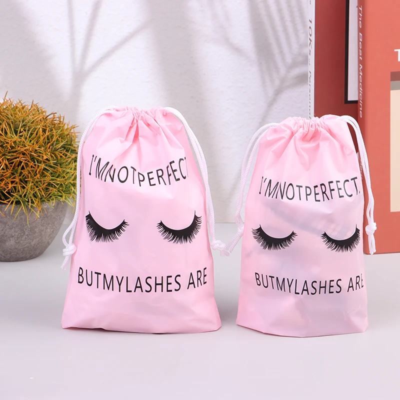 10Pcs Storage Bags With Drawstring Eyelash EVA Waterproof Plastic Travel Toilet Packing Bags Portable Cosmetic Makeup Pouch images - 6