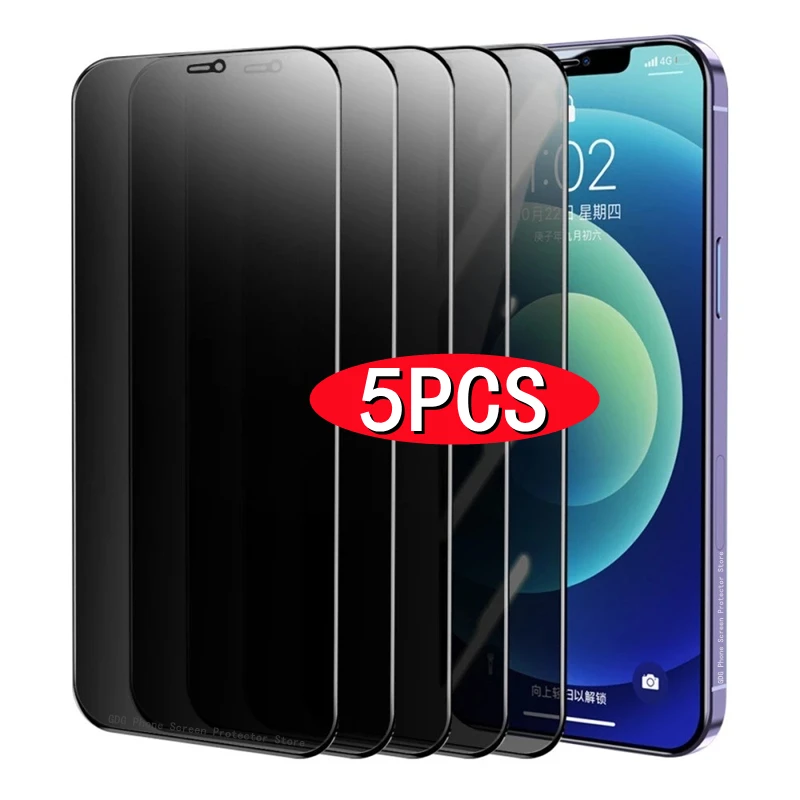 

1-5Pcs Privacy Screen Protectors for IPhone 12 Pro Max Mini 7 8 Plus Anti-spy Protective Glass for IPhone 11 13 Pro MAX XS XR X