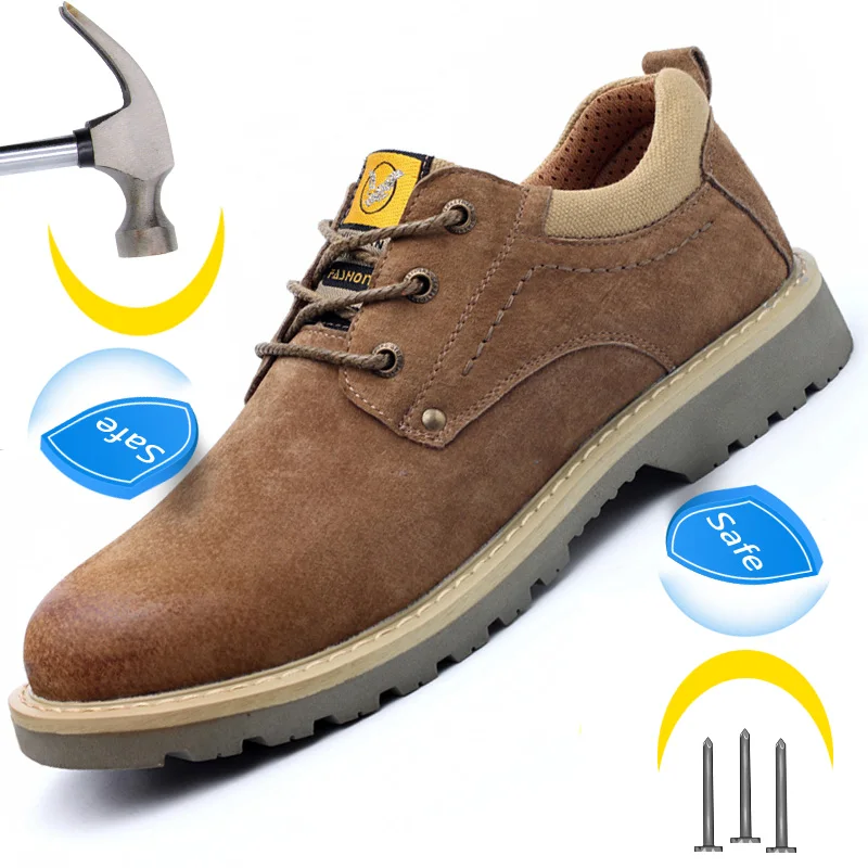 

Male Shoes Adult Safety Shoes Indestructible Steel Toe Shoes Anti-puncture Protective Shoes Non-slip Electric Welder Work Shoes