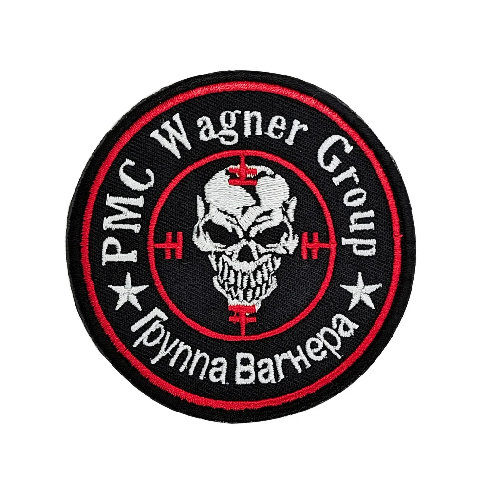 

New Jacket Motorcycle Suit Embroidery Patch Black Skull Round Hook and Loop Badge Apparel Accessories Punk Cloth Stickers