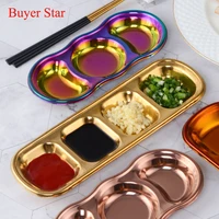 multifunction thickened stainless steel seasoning dishes metal sauce dishes candy snacks nuts tray plates table ware decoration