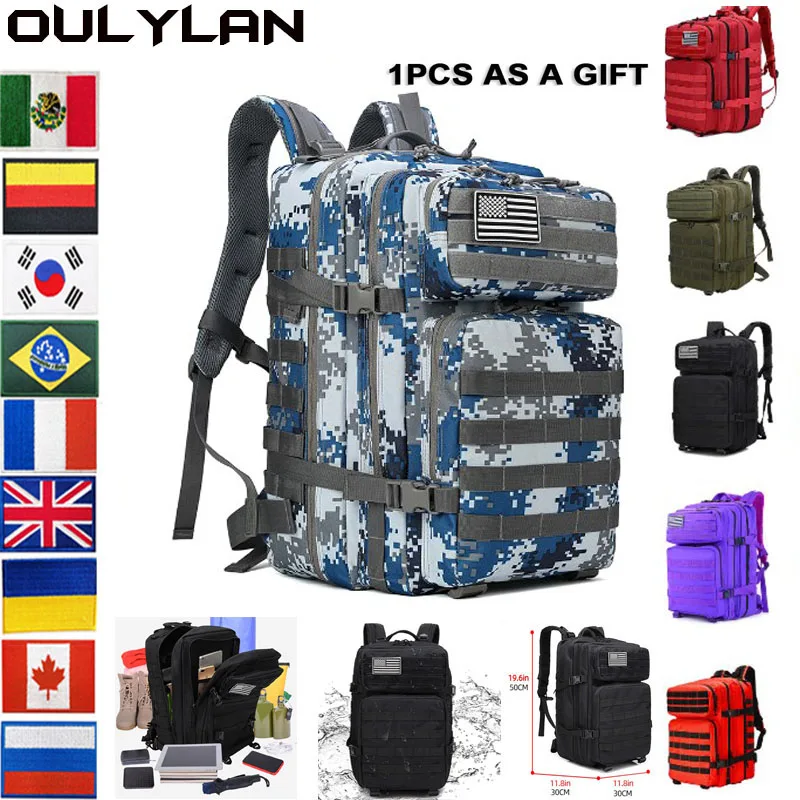 

OULYLAN 3P Attack Tactical Backpack Military Rucksacks ports Backpacks for Men and Women Climbing Hiking Trekking Bag Outdoor