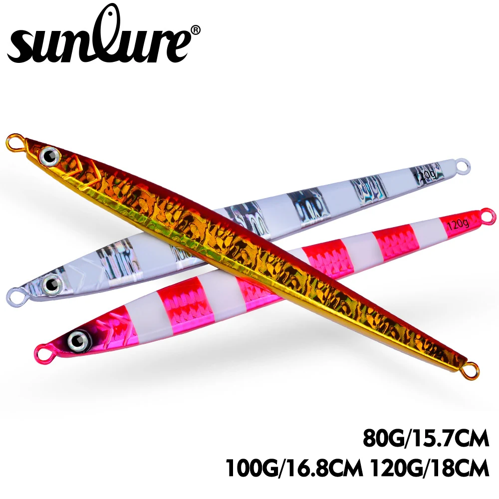 

Sunlure 5 шт. металлическая приманка для джиггинга 80 г-100 г-120 г джиг оснатка приманки тонущий воблер искусственный Жесткий Воблер для троллинга морской рыбалки