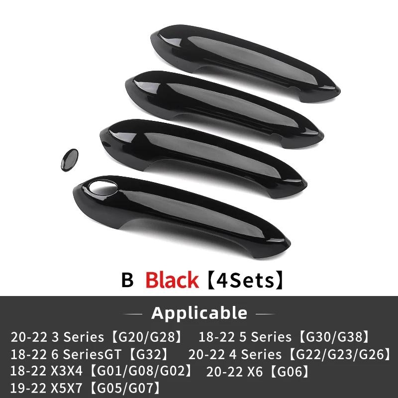 

Наклейка на дверную ручку автомобиля, накладка, автостайлинг, декоративный аксессуар для внешней двери для BMW G30 G20 F30 G32 6GT 3GT X1X2X3X4X5X6X7 LHD