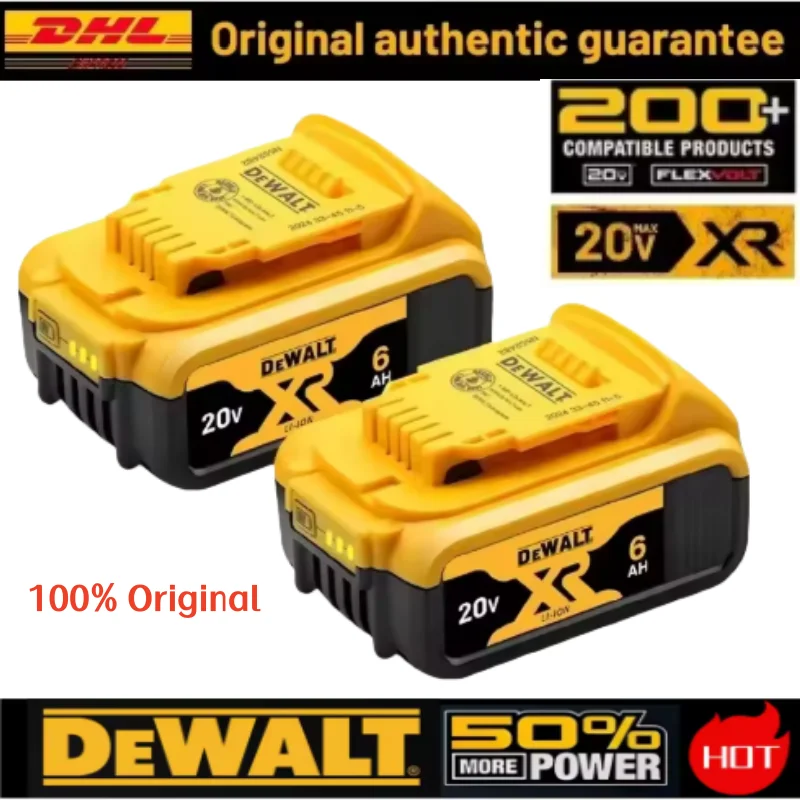 Фото Оригинальный сменный аккумулятор DeWalt 6Ah 20V для электроинструментов DCD887, DCD805, DCF860, DCD796, DCG406, DCF880, DCF512, DCD805 №1