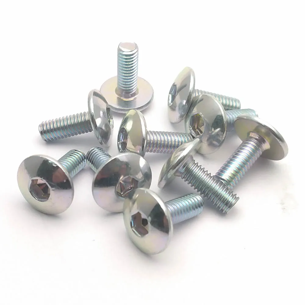 

20pcs M6 Allen Bolt M6X16 Big Flat Round Head Inner Hexagon Screw Bolt 6mm for Motorcycle Scooter ATV Moped Plastic Cover