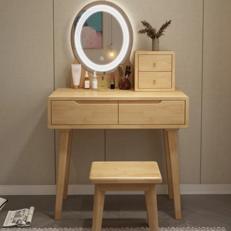 

Multifunctional Solid Wood Dressing Table For Girls Make Up Organizer Drawers Of Modern Dresser Wooden Desktop Bedroom Furniture