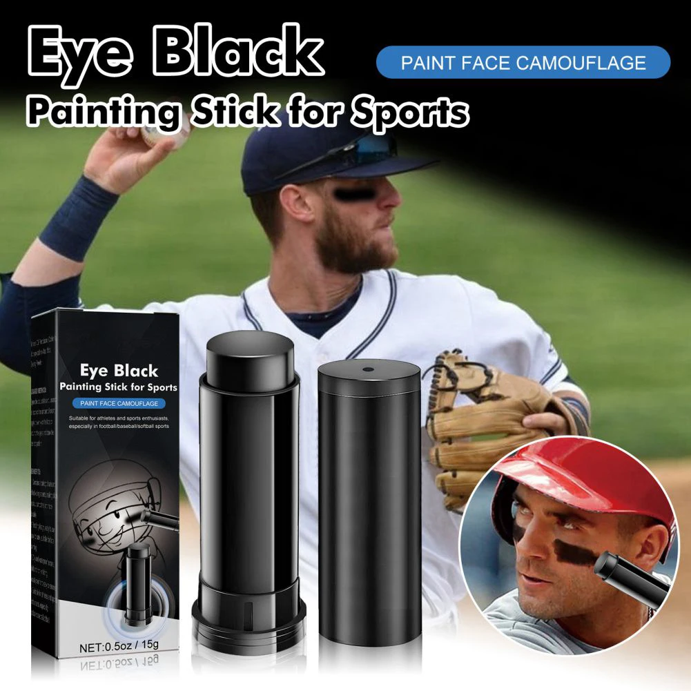 

15g Black Athletes Eyeblack Stick Lip Smacking Easy to color Sports Body Paint Neck Face Maquiagem Waterproof Cosplay Safe