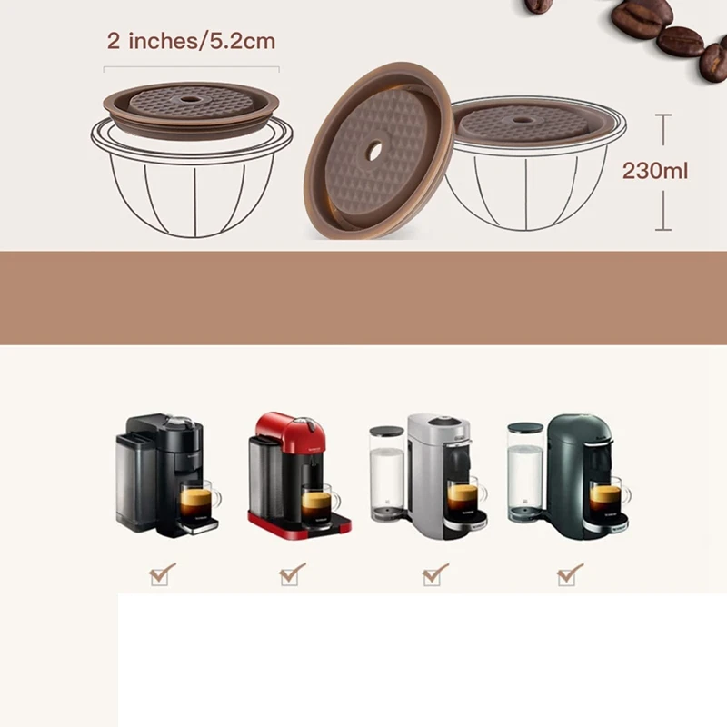 Крышки для капсул кофейных силиконовые крышки Nespresso Vertuo Pods прочные многоразовые 4