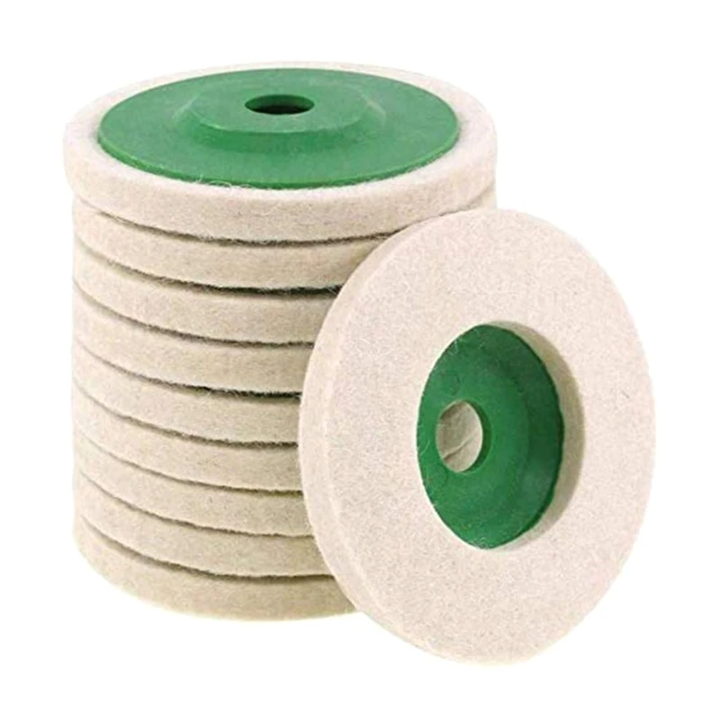 

10 Pieces 4 Inch Wool Sanding Discs Wet Dry Sanding Discs Flap Disc for Die Grinder Surface Prep Strip Grind Polishing