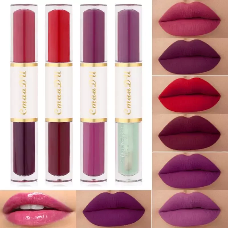 

NEW2023 4pcs Matte Lipstick Waterproof Non-stick Cup Velvet Lip Glaze Matte Texture Lip Gloss Portable Long-lasting Makeup Cosme