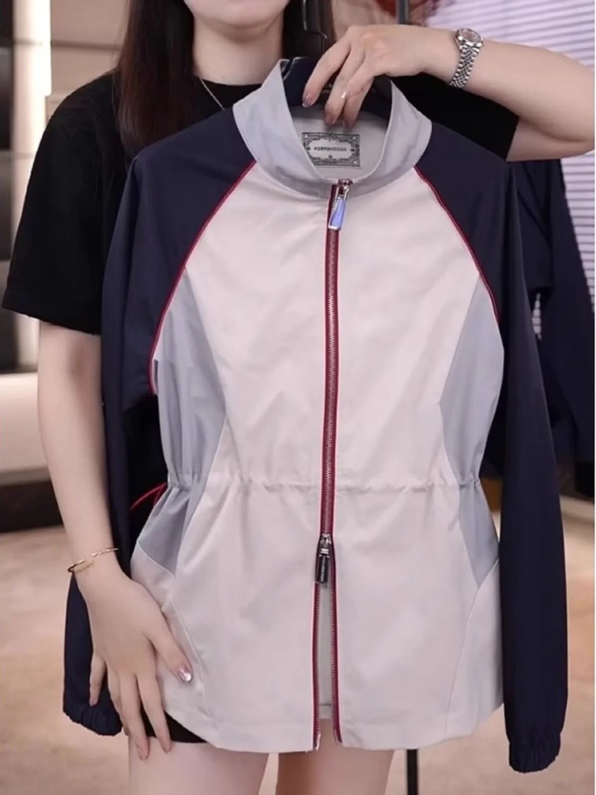 Куртка-кардиган с двойной молнией и воротником-стойкой осень 2024 новая женская